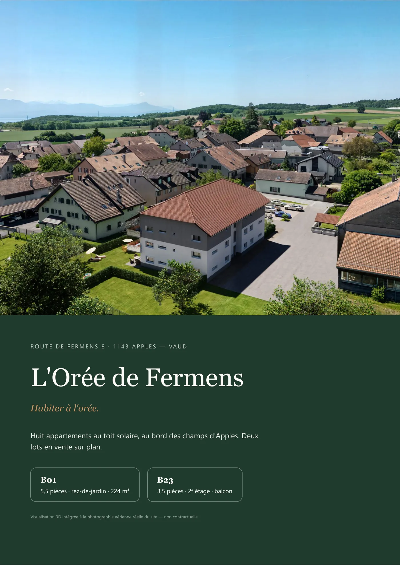 Page de la brochure de L'Orée de Fermens