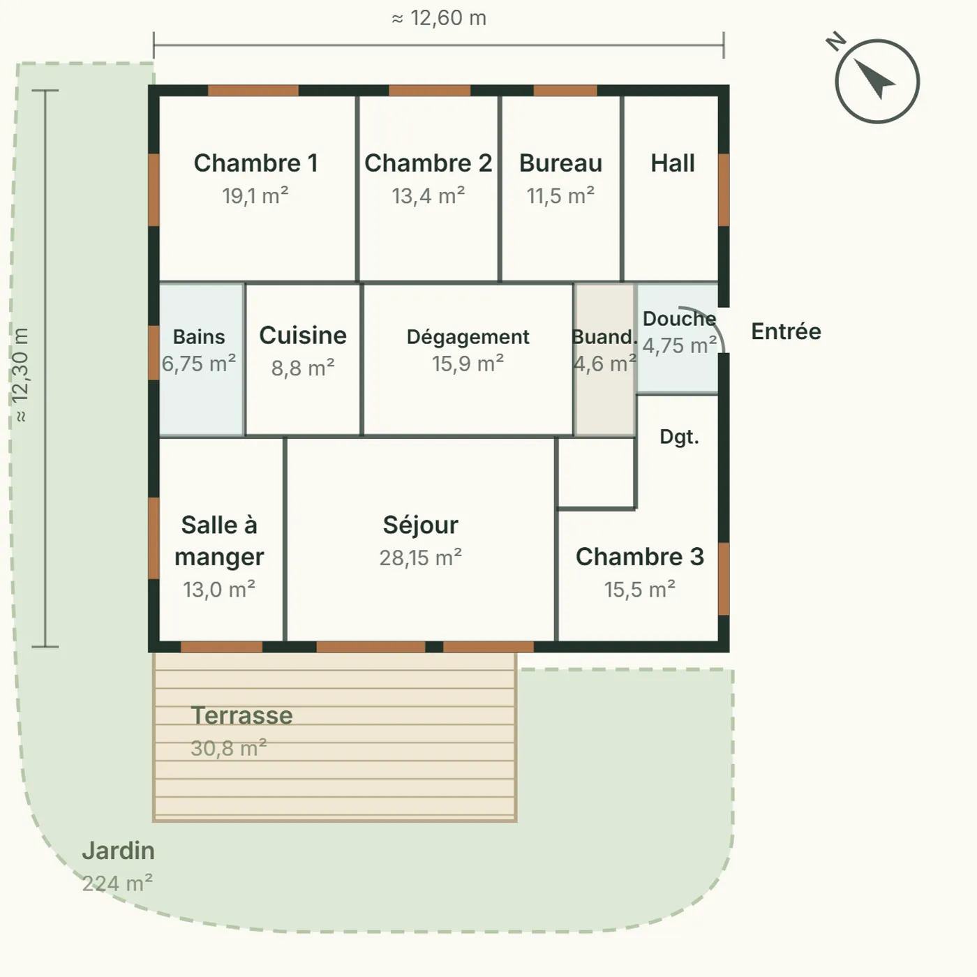 Plan 3D meublé du lot B01