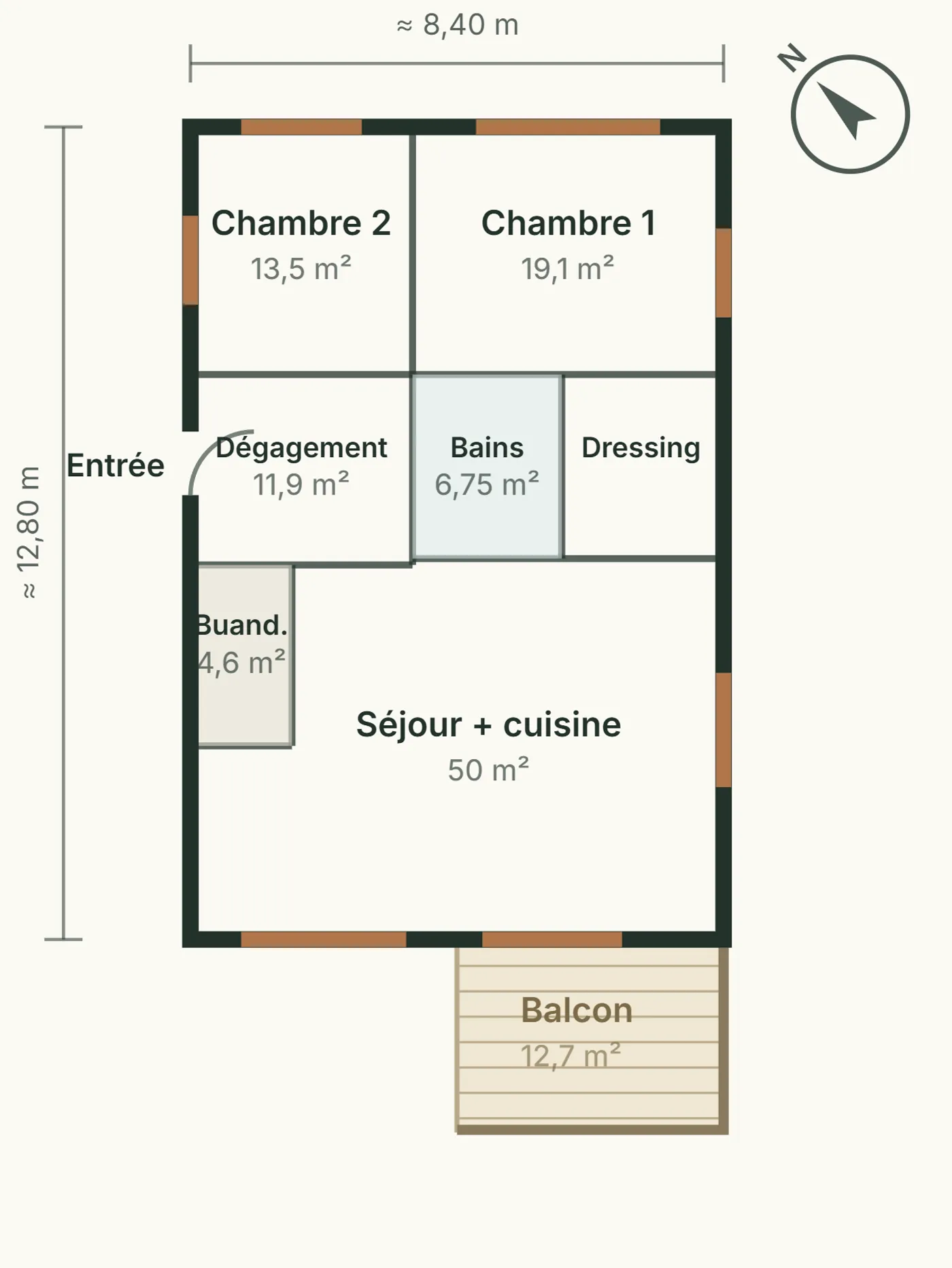 Plan 3D meublé du lot B23